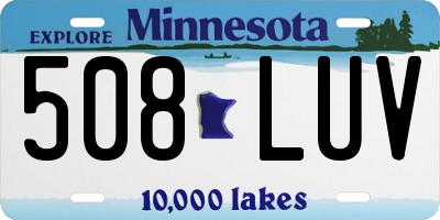 MN license plate 508LUV