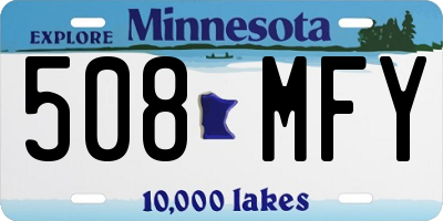 MN license plate 508MFY