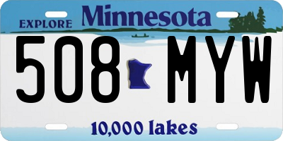 MN license plate 508MYW