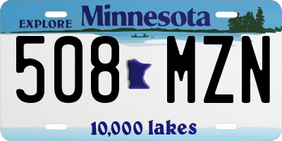 MN license plate 508MZN