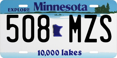 MN license plate 508MZS