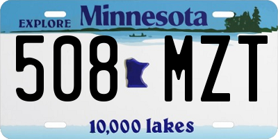 MN license plate 508MZT