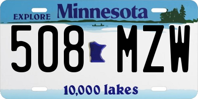 MN license plate 508MZW