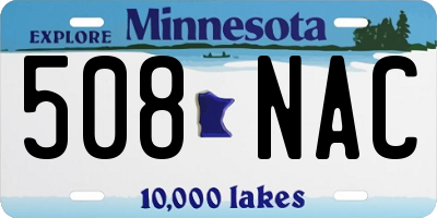 MN license plate 508NAC