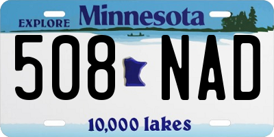 MN license plate 508NAD