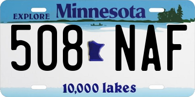 MN license plate 508NAF