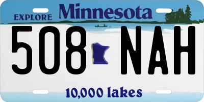 MN license plate 508NAH