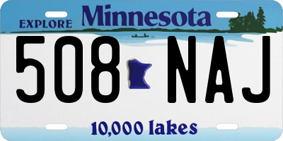 MN license plate 508NAJ