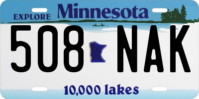 MN license plate 508NAK