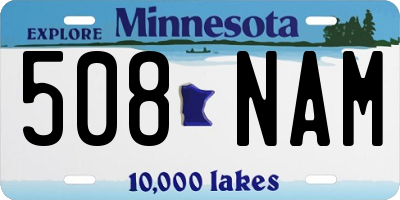 MN license plate 508NAM