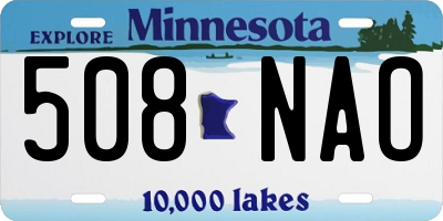 MN license plate 508NAO