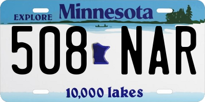 MN license plate 508NAR
