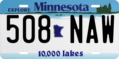 MN license plate 508NAW