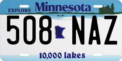 MN license plate 508NAZ