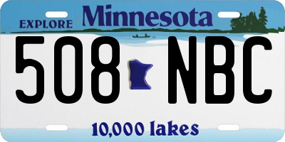MN license plate 508NBC