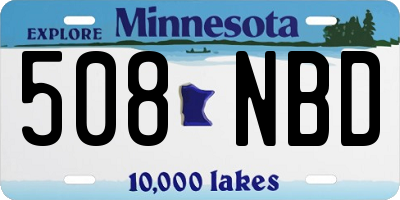 MN license plate 508NBD