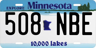 MN license plate 508NBE