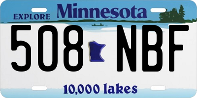 MN license plate 508NBF