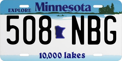 MN license plate 508NBG