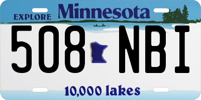 MN license plate 508NBI