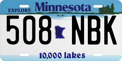 MN license plate 508NBK
