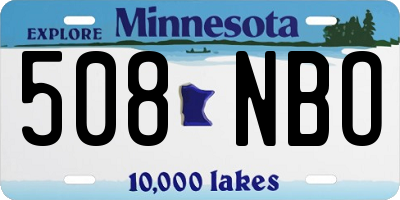 MN license plate 508NBO