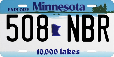 MN license plate 508NBR