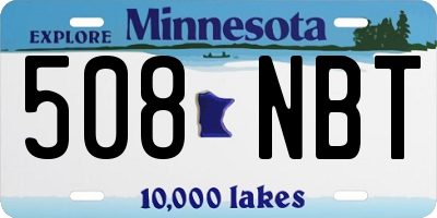 MN license plate 508NBT