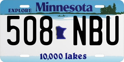 MN license plate 508NBU