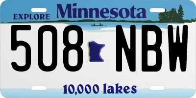 MN license plate 508NBW