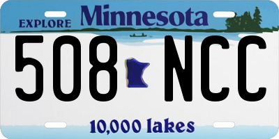 MN license plate 508NCC