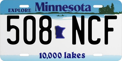 MN license plate 508NCF
