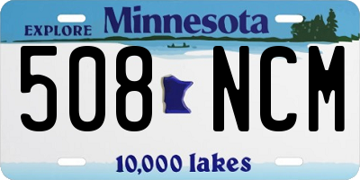 MN license plate 508NCM