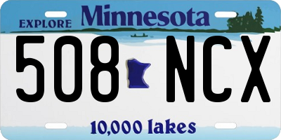 MN license plate 508NCX