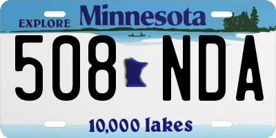 MN license plate 508NDA