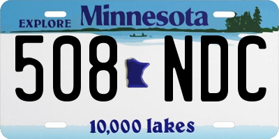 MN license plate 508NDC