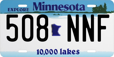 MN license plate 508NNF