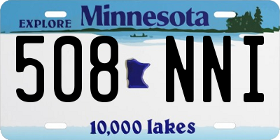 MN license plate 508NNI