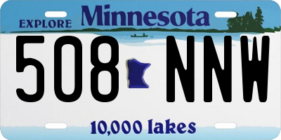 MN license plate 508NNW