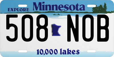 MN license plate 508NOB