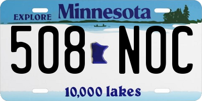 MN license plate 508NOC