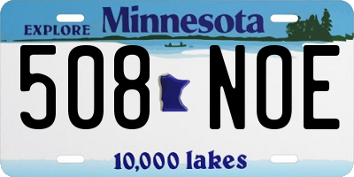 MN license plate 508NOE