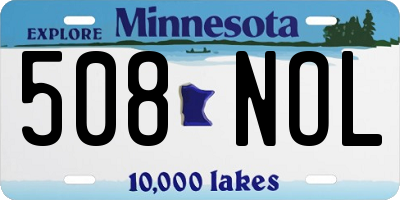 MN license plate 508NOL