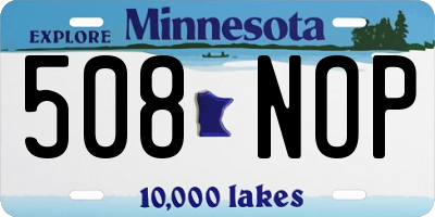 MN license plate 508NOP