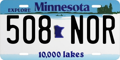 MN license plate 508NOR