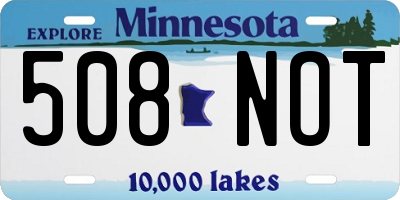 MN license plate 508NOT