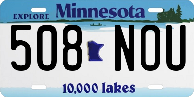 MN license plate 508NOU