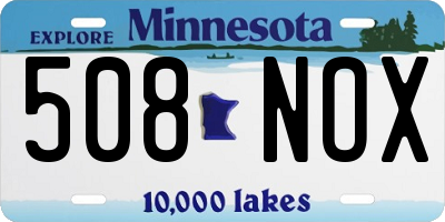 MN license plate 508NOX