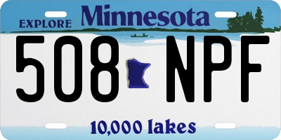 MN license plate 508NPF