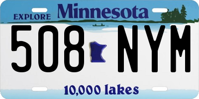 MN license plate 508NYM